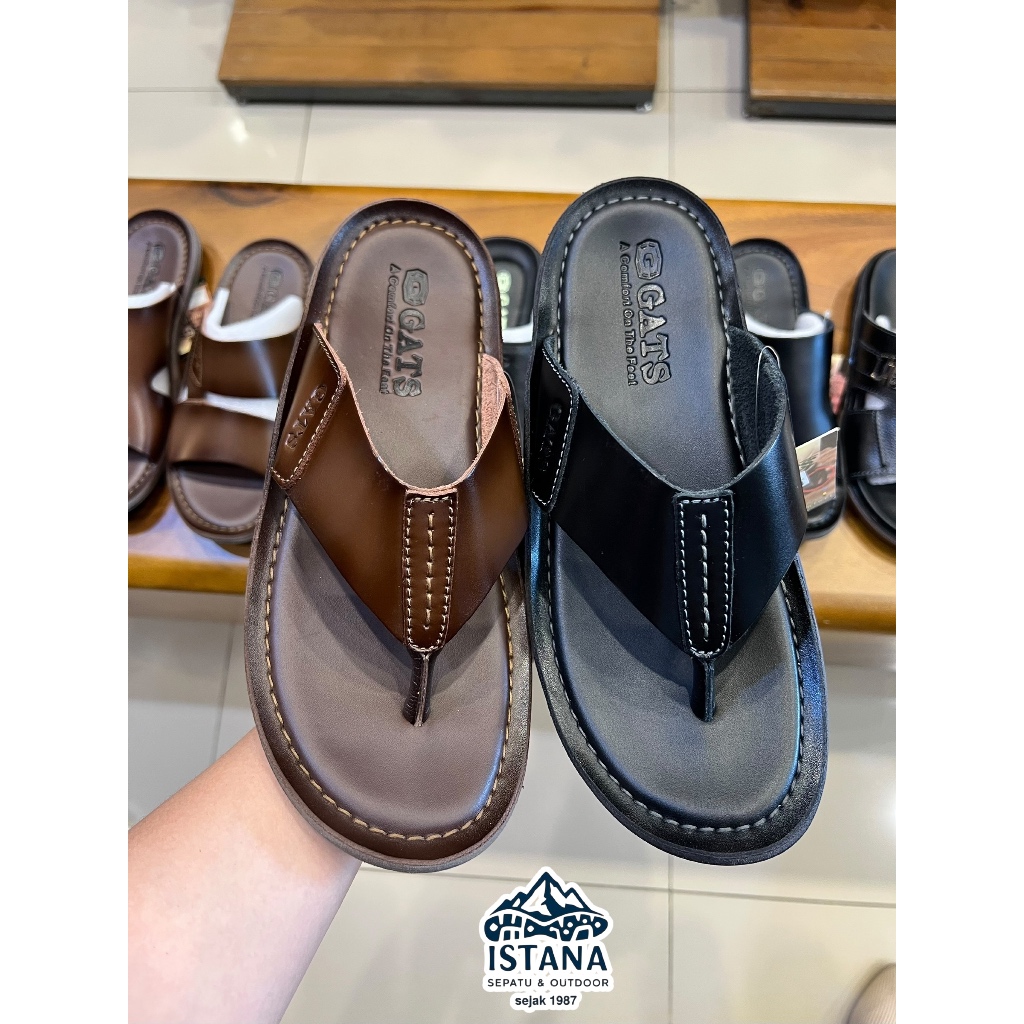 GATS HG 282 Jepit Kulit Asli - Sandal Kulit GATS HG282 - Sandal Jepit Kulit Pria Asli GATS 282