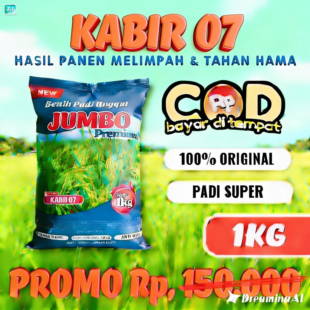 SANGHYANG SRI- Benih Bibit Padi Unggul KABIR 07 Kemasan Original Super Premium Netto 1kg