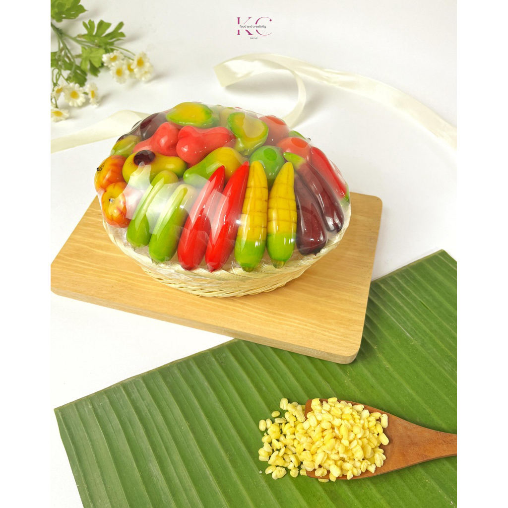 Kue Lukchup Mini Thailand Keranjang 30 pcs Kue Buah Fantasi Kue Buah Mini