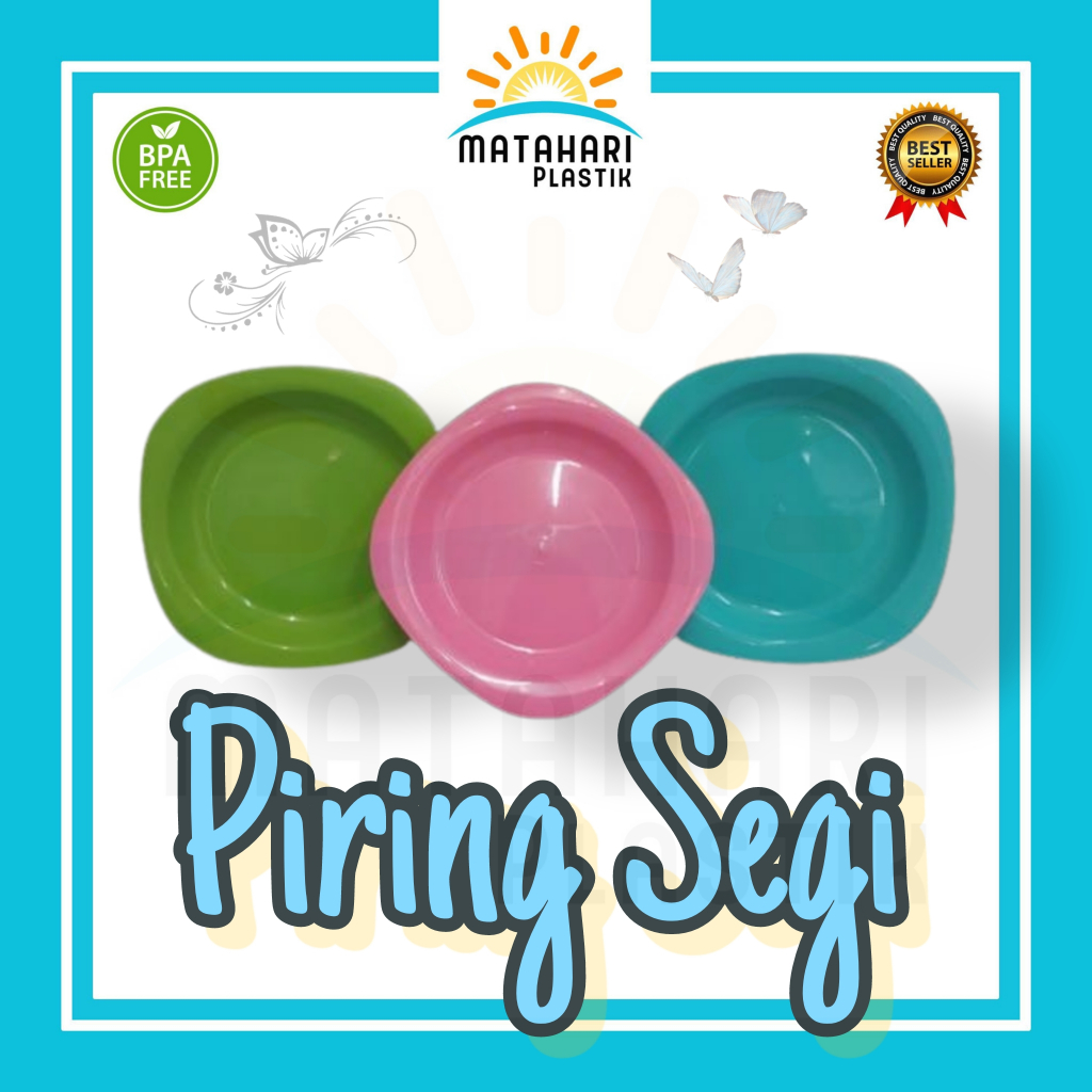 Piring Makan Plastik/Piring Makan Segi/Piring Makan Tebal/Piring Makan Cantik