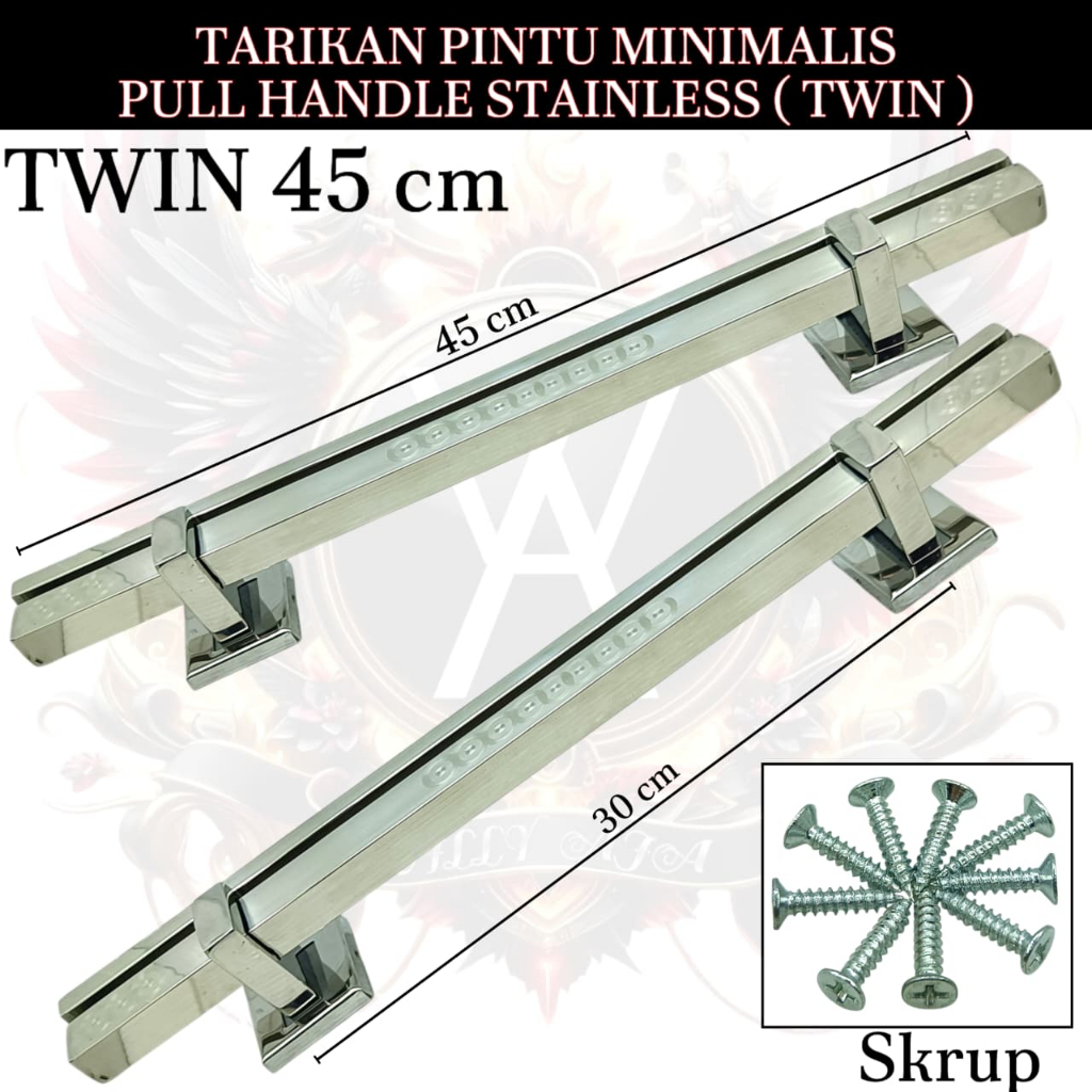 pull handle pintu minimalis 45cm gagang pintu 2 pintu kupu