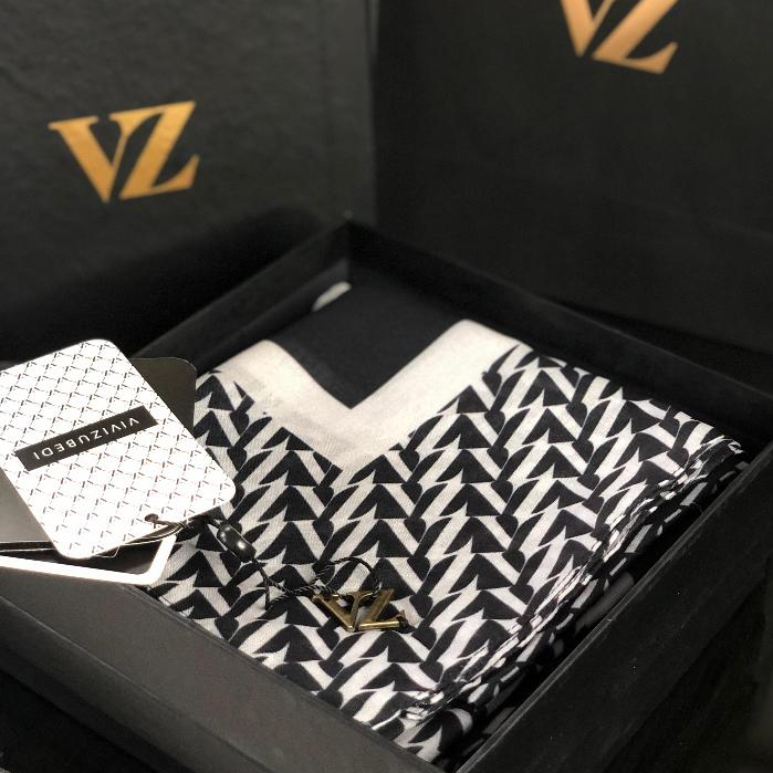 Vivi Zubedi Monogram Scarf 3.0 – Black-White