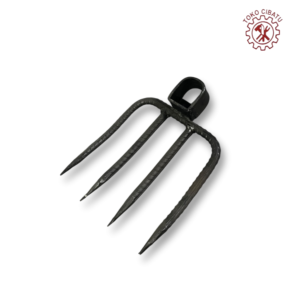 Garukan Sampah/ Garpu Sampah Gacok Hitam Besi Ulir 12mm