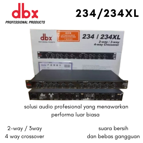 Crossover DBX 234XL - Desain Profesional, Output Subwoofer, Kontrol Level