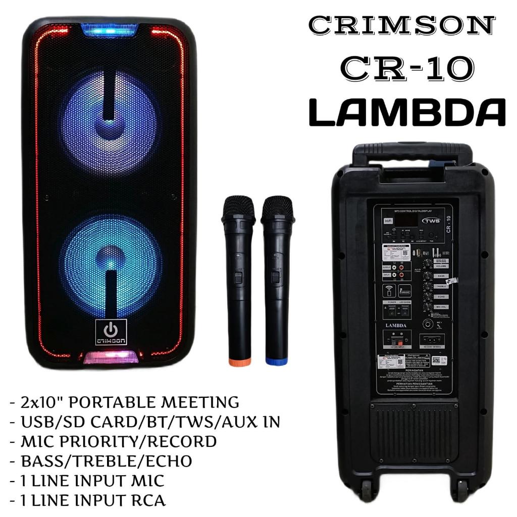 SPEAKER PORTABLE CRIMSON CR-10 LAMBDA ORIGINAL 10 Inch DOUBLE WOOFER