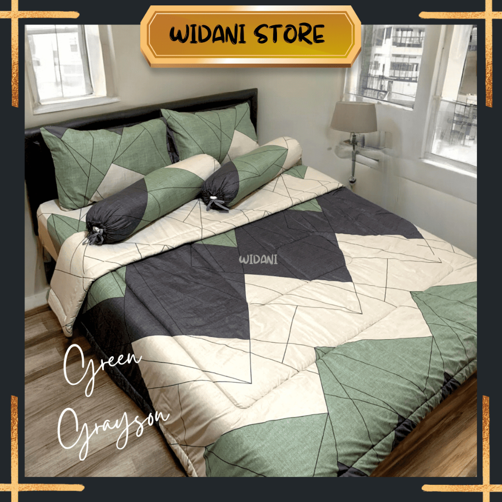 BEDCOVER SET SPREI  GREEN GRAYSON// BEDCOVER SET SPREI MOTIF AESTHETIC [WIDANI STORE]