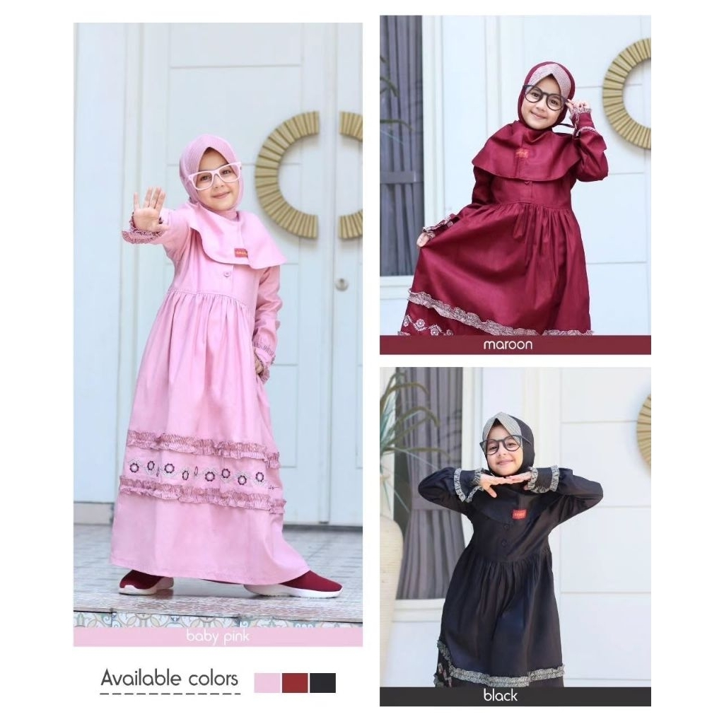 Gamis Anak Dannis JAPM 0202 Dress Muslim Bahan Katun Adem Sale