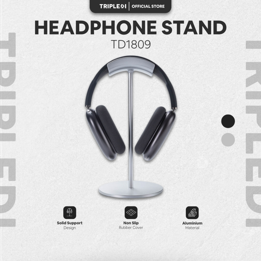 TRIPLEDI Stand Headphone TD1809 Aluminium Alloy Holder Headset Gaming Detachable For AirPods Max Tem