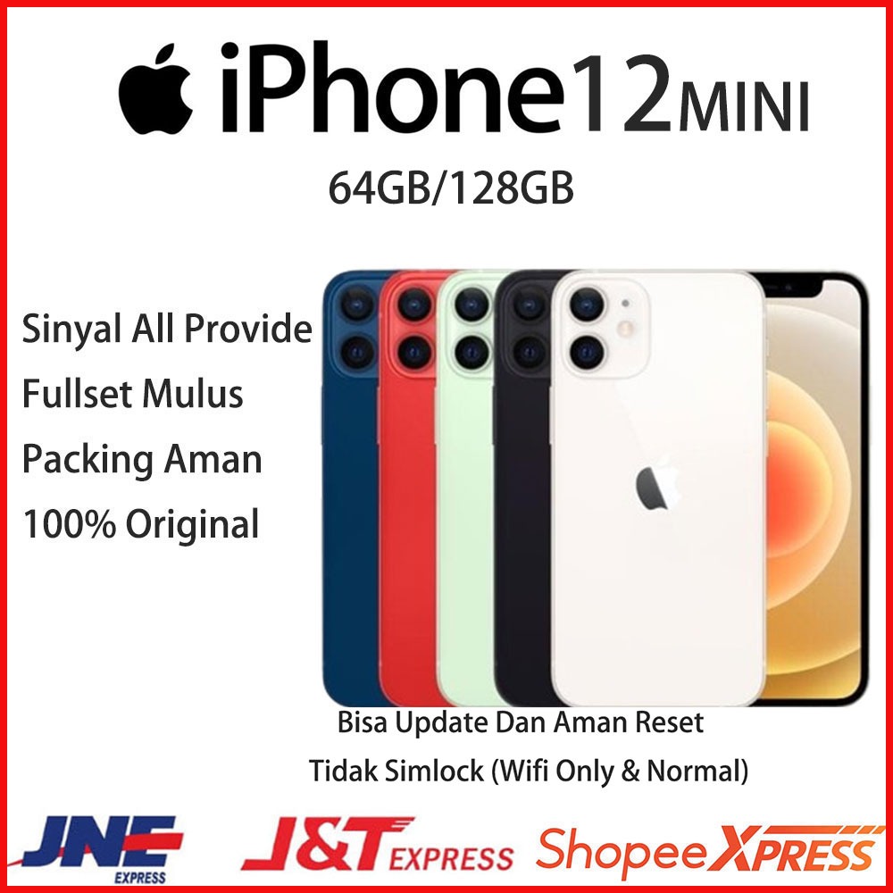 HP IPHONE12MINI 64/128GB SECOND HP12MINI BERGARANSI 1 BULAN MULUS LIKE NEWHP12/12MINI