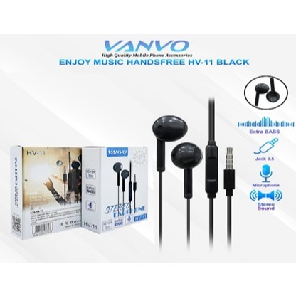 Headset Earphone Handsfree Vanvo HV-11 Vanvo Stereo Earphone