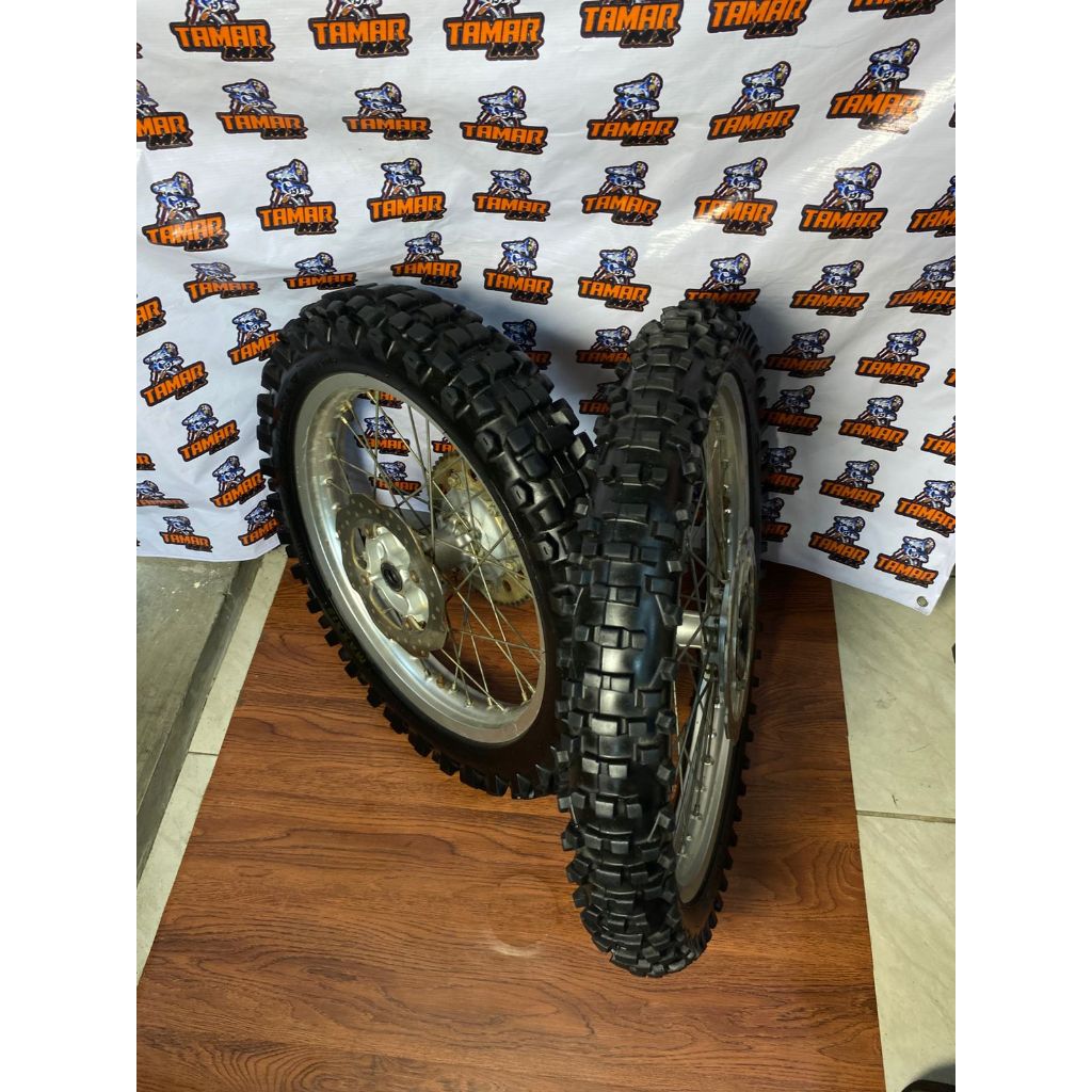 Wheelset Original Honda CRF 18/21 Roda Trabas Ori CRF Ring 18 21 Bonus Gear Dan Piringan Cakram