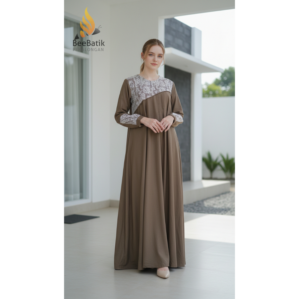 Gamis Katun Madina Terbaru Ori Bee Batik Pekalongan