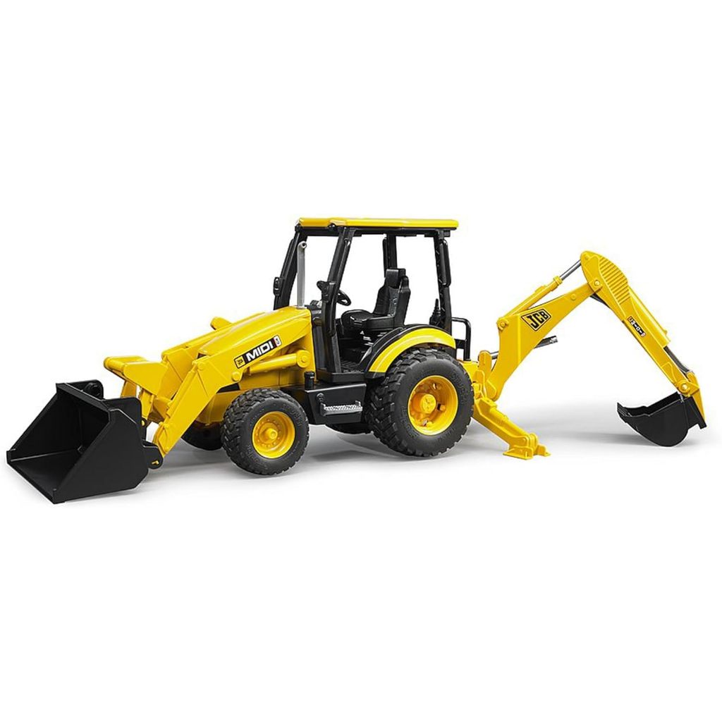 Bruder Toys - Construction Realistic JCB MIDI CX Backhoe Loader with Changeable Front Loader