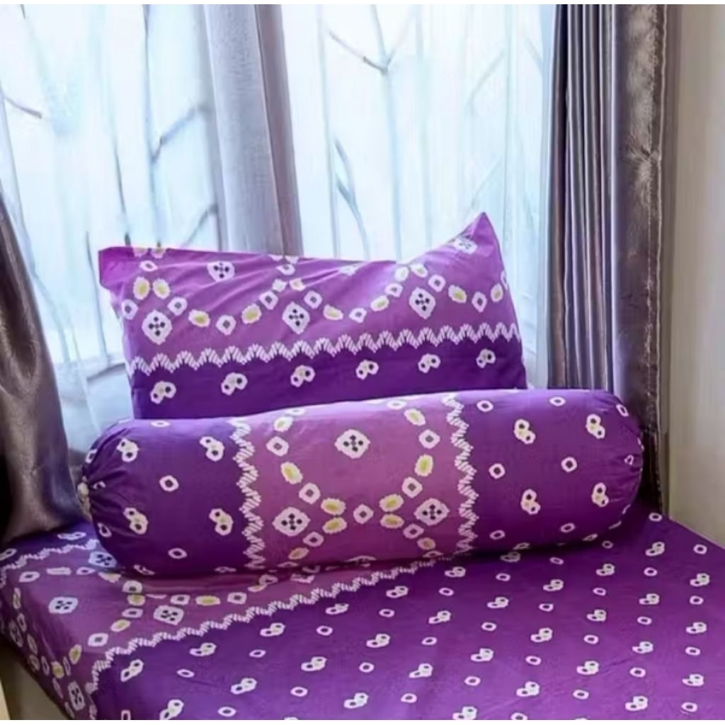 Sprei Jumputan Aesthetic Ukuran 90 x 200 x 20cm Anti Geser Motif Batik - Lembut, Adem, dan Nyaman