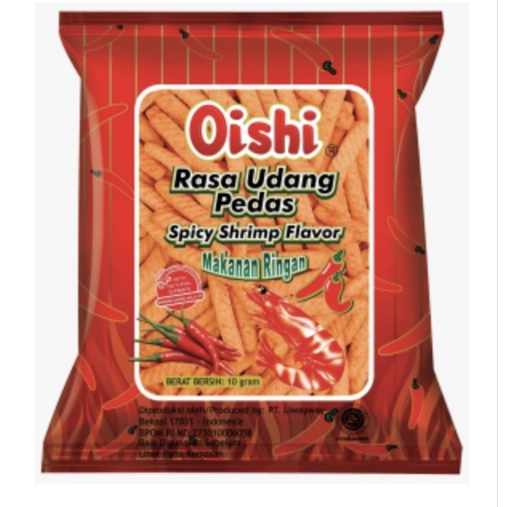 Oishi Snack Kraker Udang Pedas 10gr
