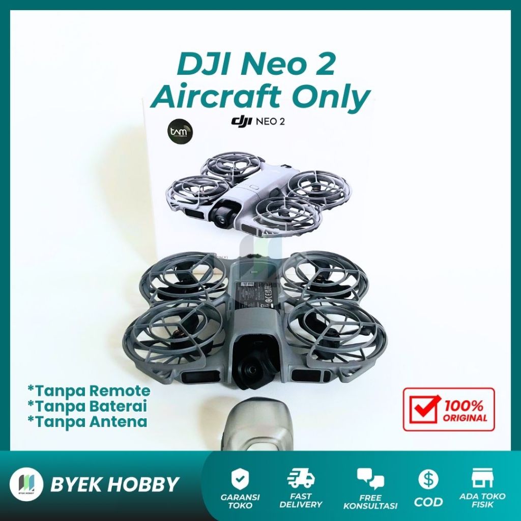 Original DJI Neo 2 Drone Second Aircraft Only Tanpa Baterai (Follow Me Camera Drone 4k High Resoluti