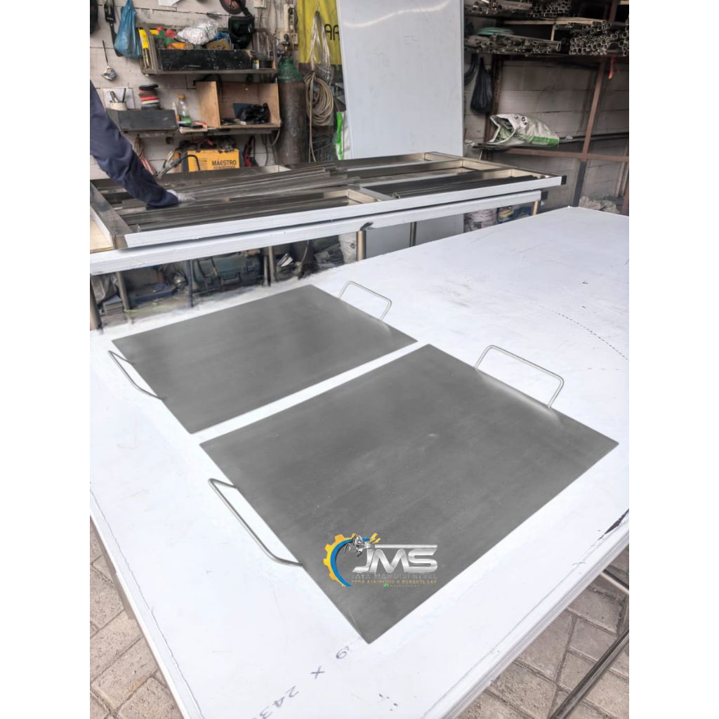 WAJAN STAINLESS/WAJAN ROTI BAKAR/WAJAN KEBAB DAN BURGER TEBAL 3MM TAHAN KARAT