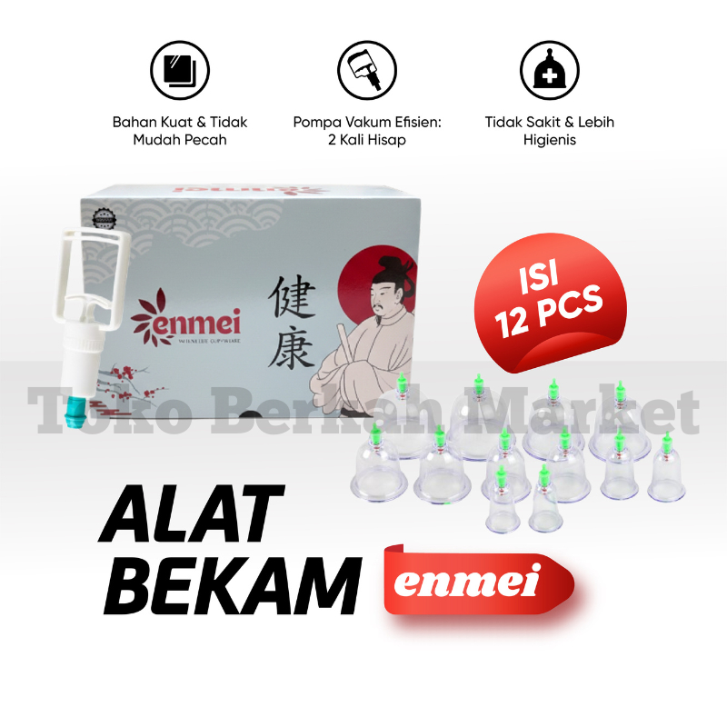 Bekam Enmei Original 12 Cup Alat Terapi Tradisional Modern/ Enmei Bekam Alat Terapi Kesehatan/Set Be