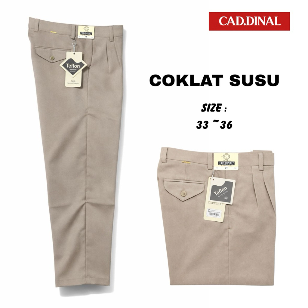 Celana Kerja Pria Samclas Teflon Bahan Adem dan Nyaman Termurah Kualitas Premium Warna Coklat Susu