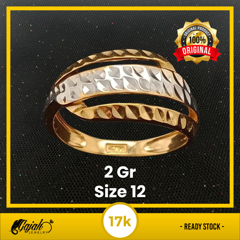 Cincin Emas 17K - Toko Emas Gajah - 2 Gram 1820