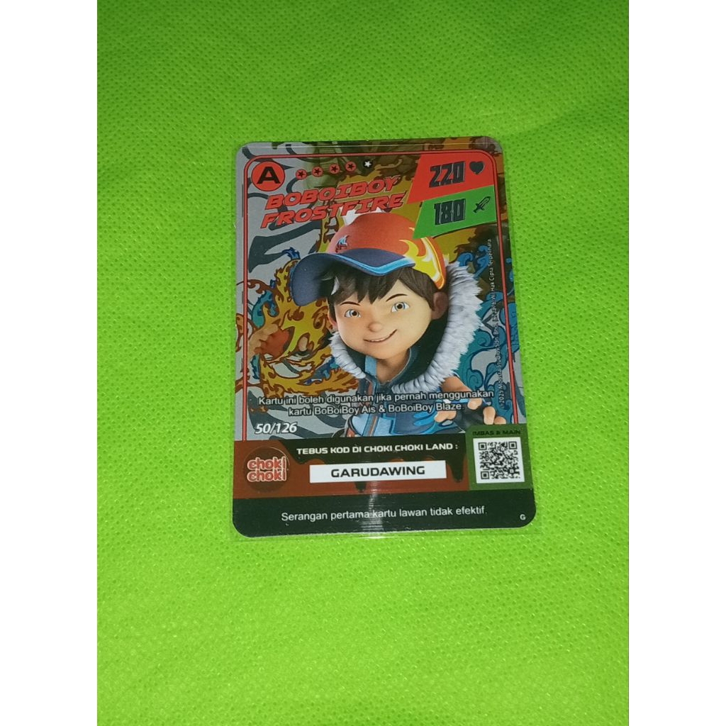 Kartu boboiboy frostfire monsta galaxy card choki choki season 2