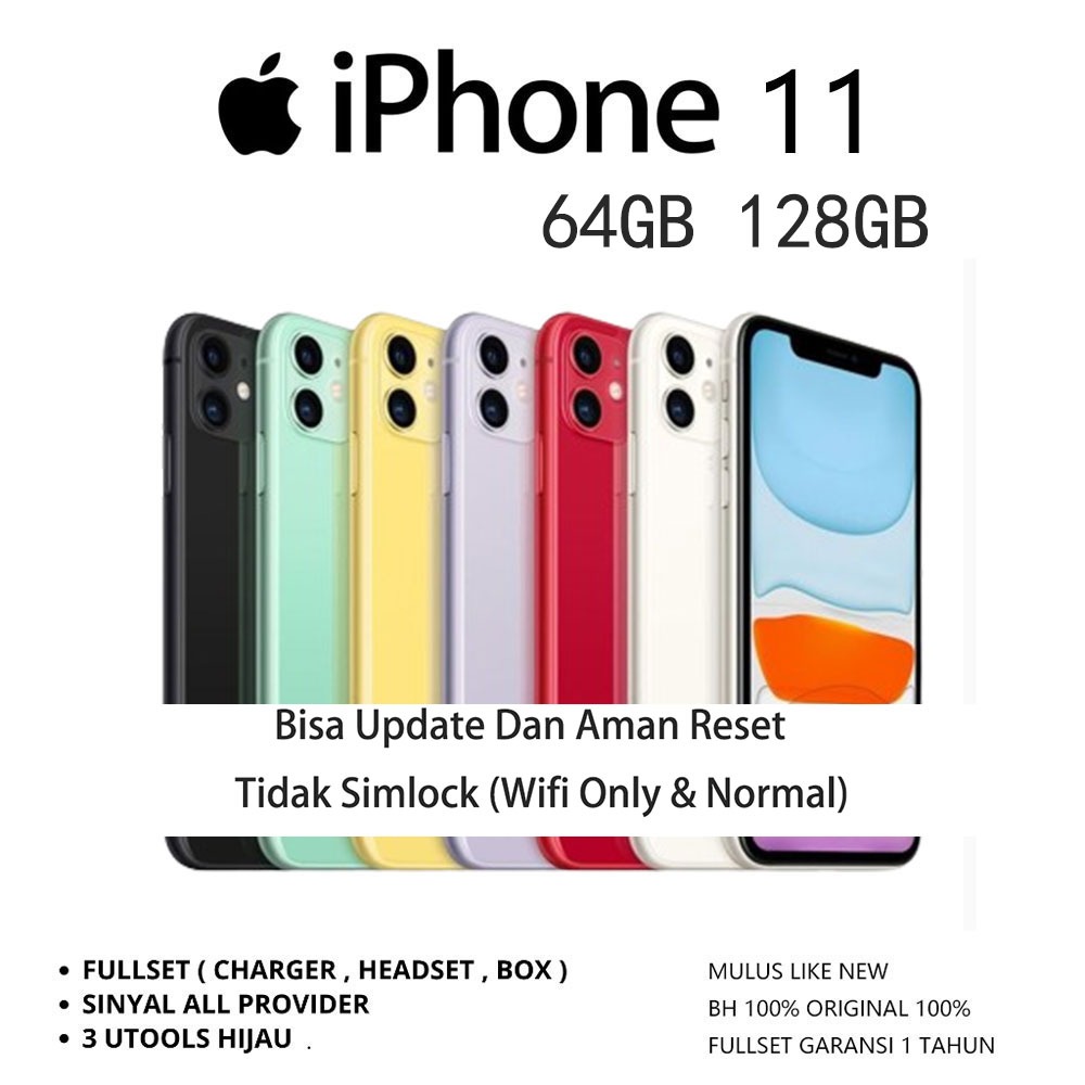 HP IPHONE 11 256GB 128GB 64GB Second inter Normal Bekas  Like New MULUS NOMINUS