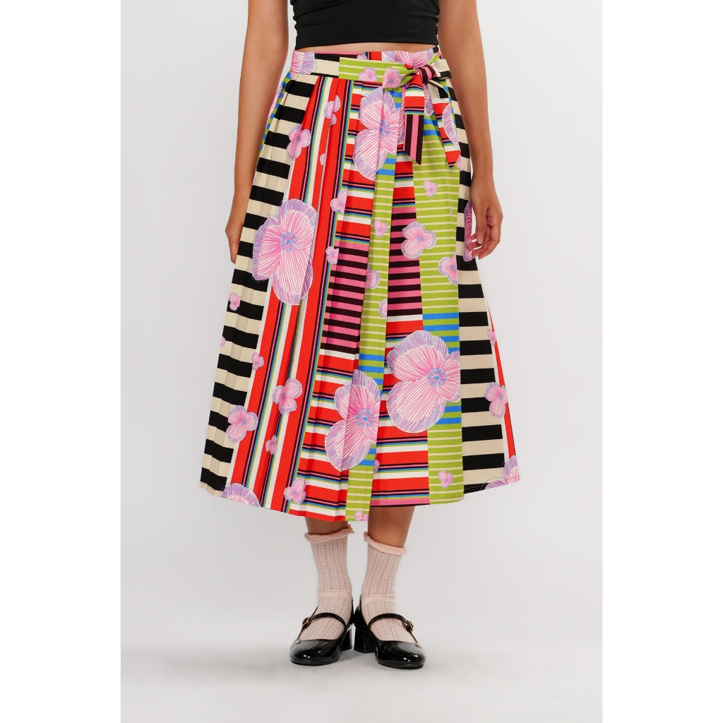 Calla The Label - Bloomscape Pleated Skirt - Vibrant