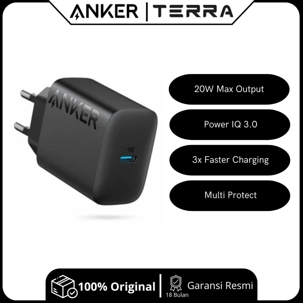 Anker Wall Charger Anker PowerPort 20W [A2347/A2348] Fast Charging Garansi Resmi Anker Indonesia