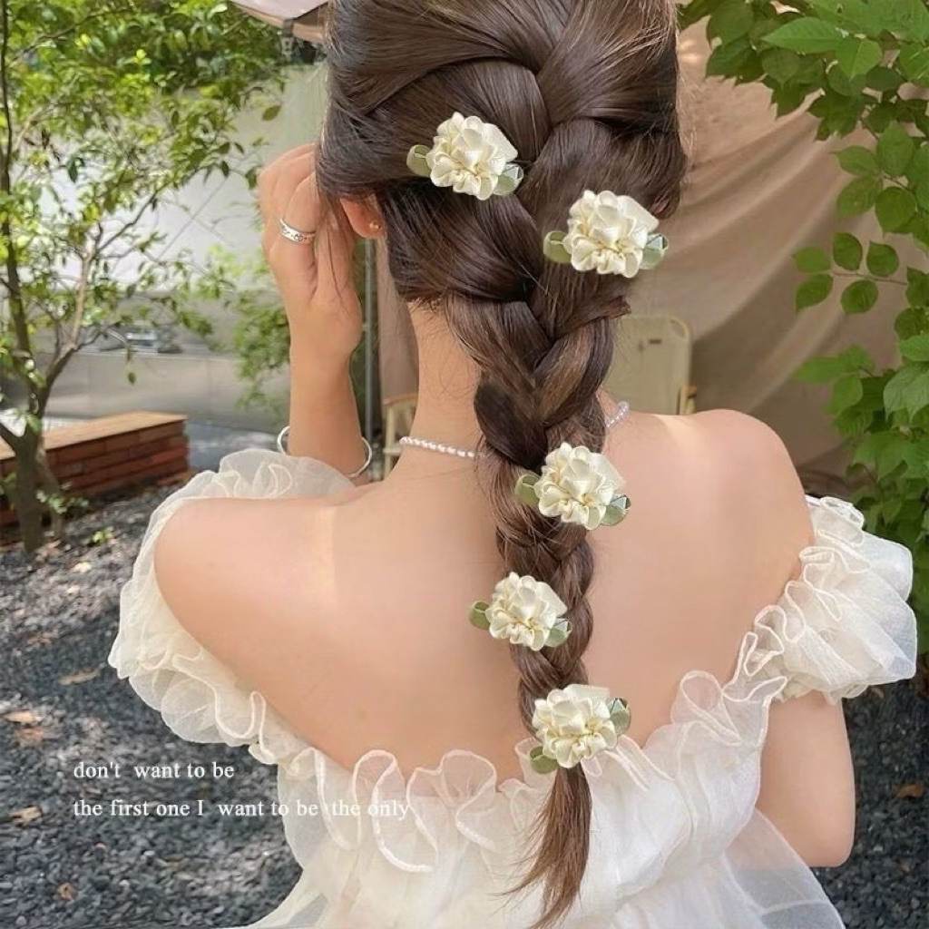 Hair Clip Rose Jepit Rambut Klip Rambut Mawar Mini Cantik Jepitan Rambut Bunga Kamboja Bali