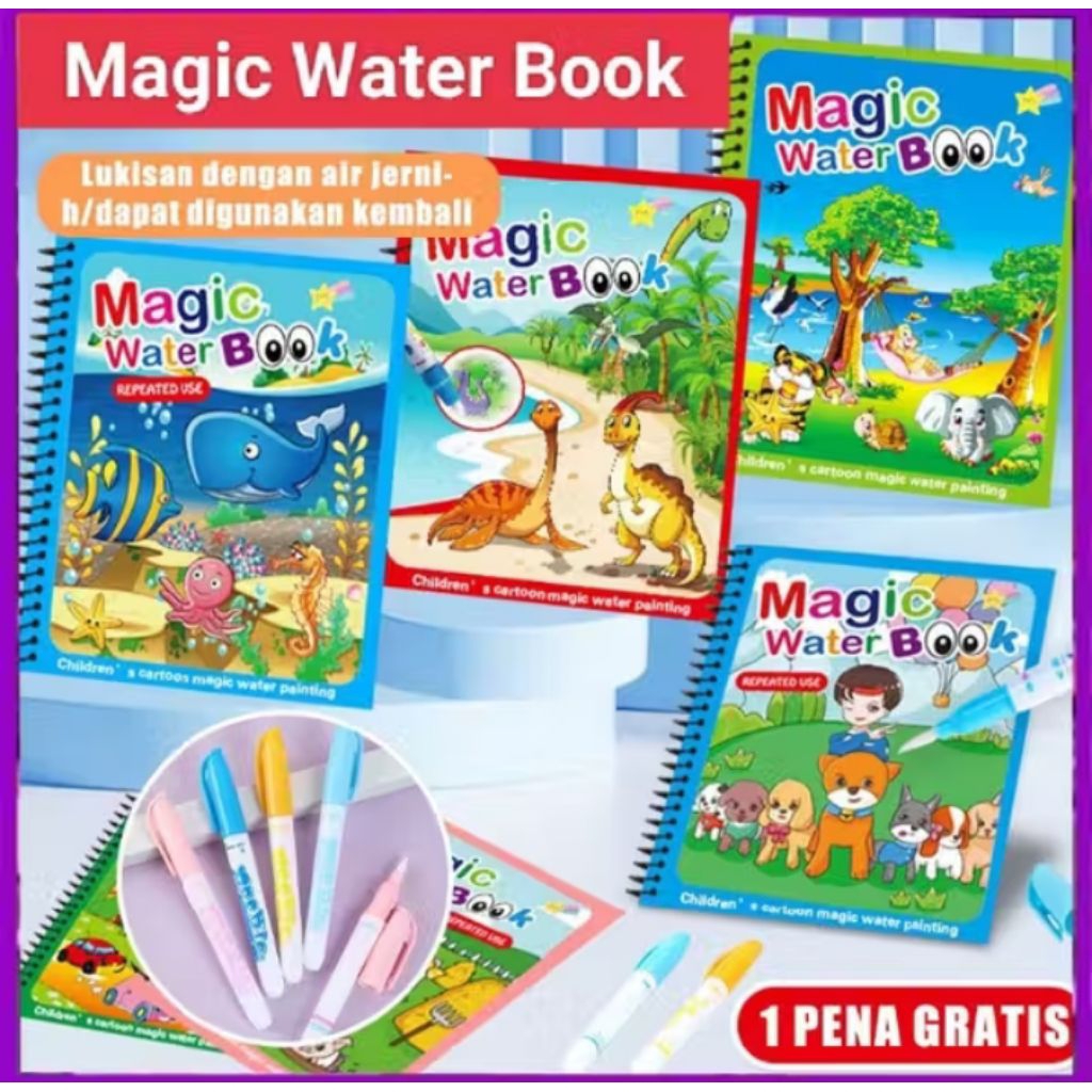 Magic Water Book+Pen