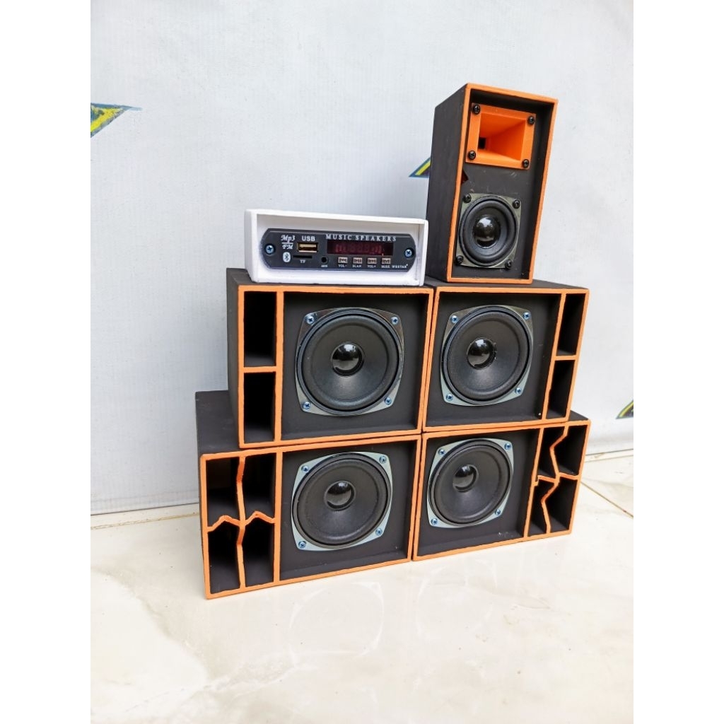 sound sistem miniatur 4 subwoofer speaker 3inch amplifier bluetooth