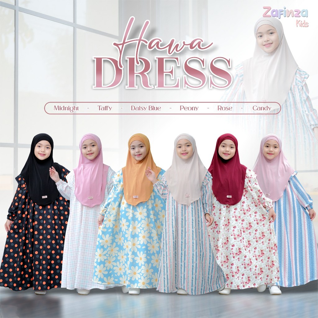 HAWA KIDS DRESS ONLY (Tanpa Jilbab) by Zafinza