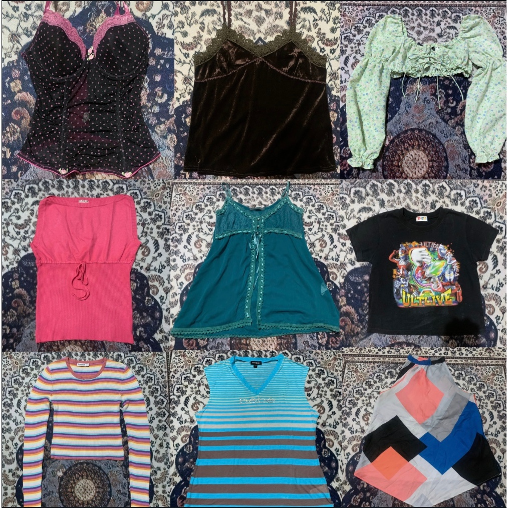 Preloved Aesthetic Tops and Shirts thats very Y2K, Grunge and Coquette core