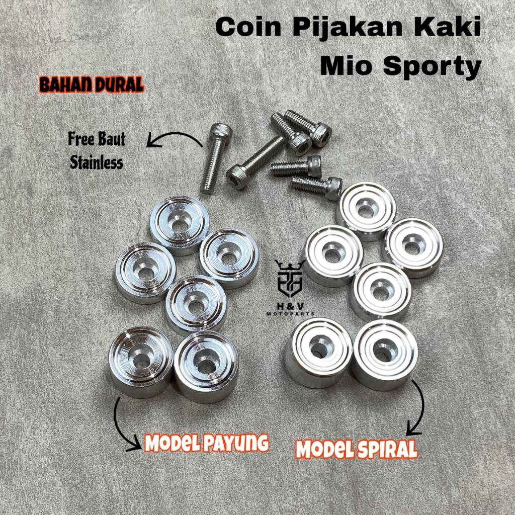 Koin Dek Mio Sporty Aluminium Dural Anti Karat Variasi Aksesoris Motor Yamaha Mio Sporty Mio Smile M