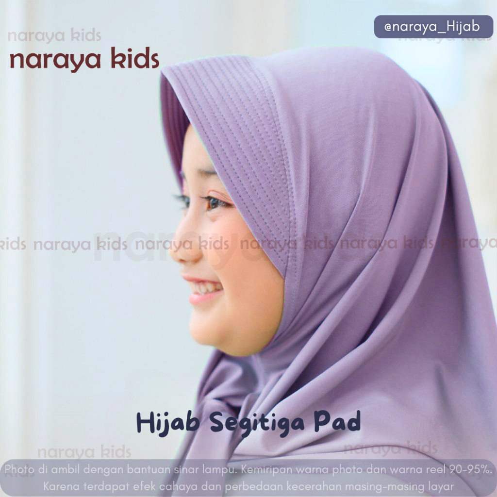 Hijab Anak |  Jilbab Segitiga Instan Pad Jersey Anak Remaja 7 - 13 Tahun | Kerudung Segitiga Instan 