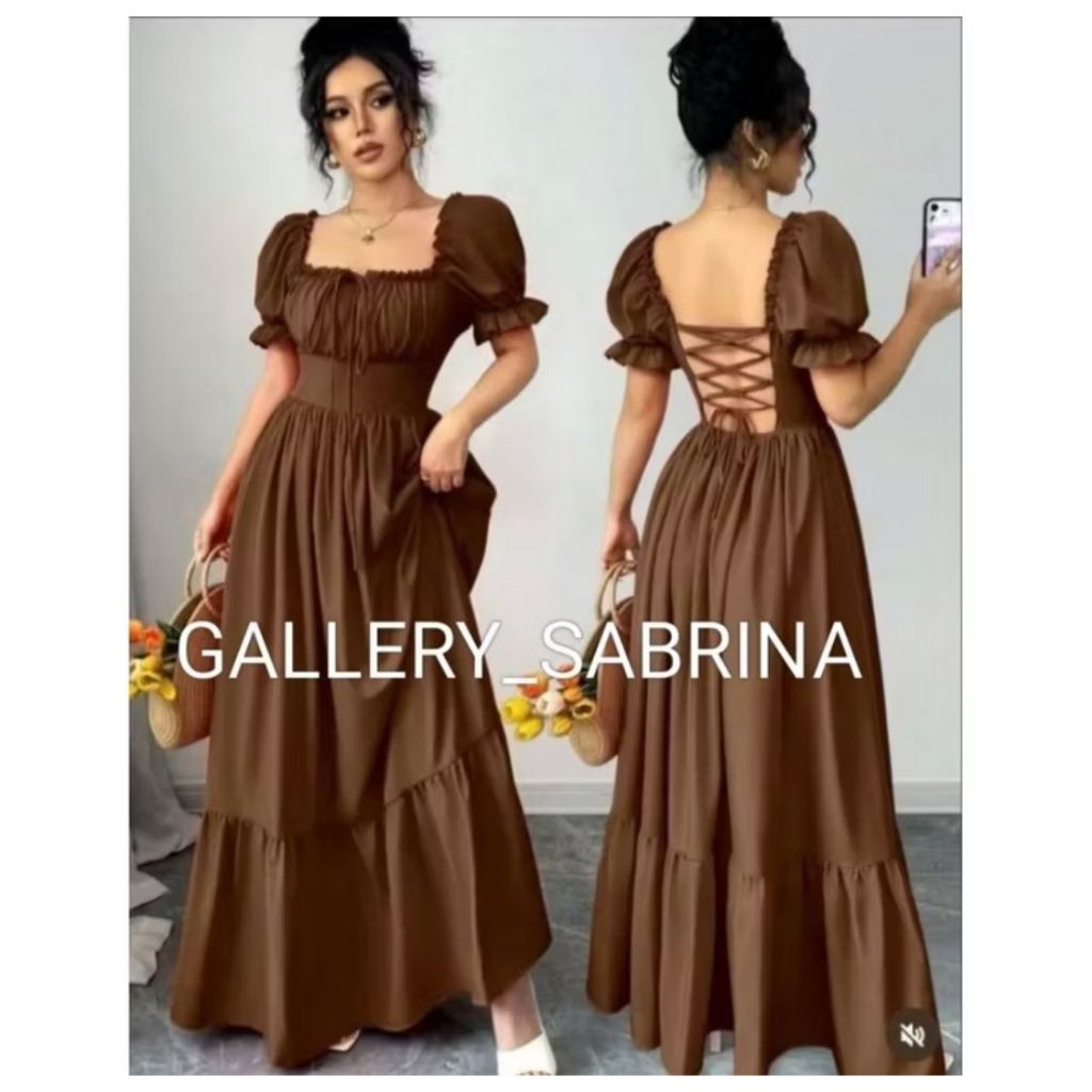 Dress Modern Vintage / Dress Prancis Ala kerajaan Baju Panjang Wanita Gaun Pesta