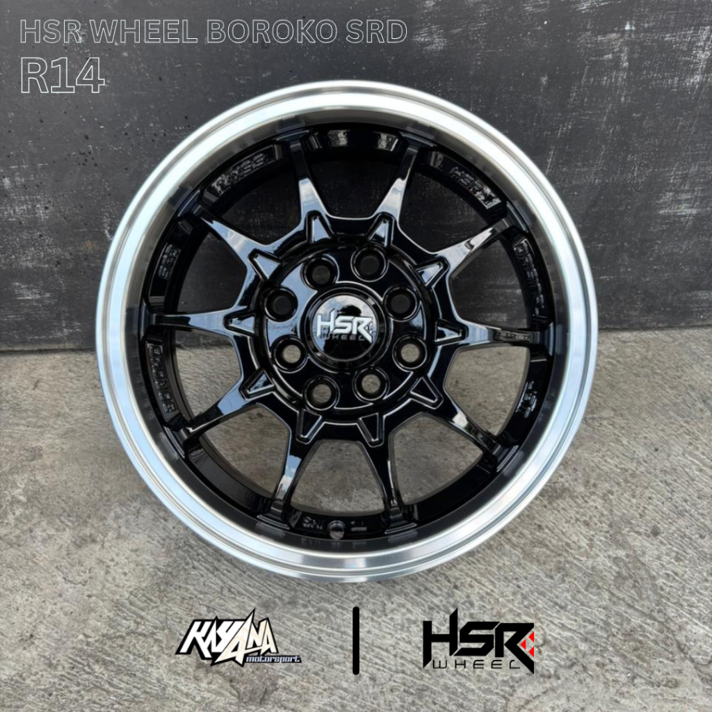 Velg Jari Jari Ring 14 HSR BOROKO SRD Pcd 4x100/4x114,3 Untuk Mobil Brio Xenia Karimun Kotak DLL