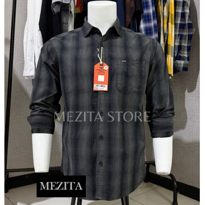 Kemeja Pria Cardinal Casual 1778 Abu Hitam