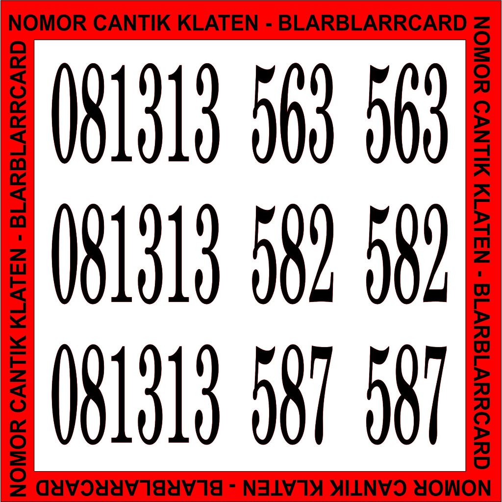 Perdana Nomer - Nomor Cantik Telkomsel Simpati 081313 ekor ABC ABC 563563 582582 587587
