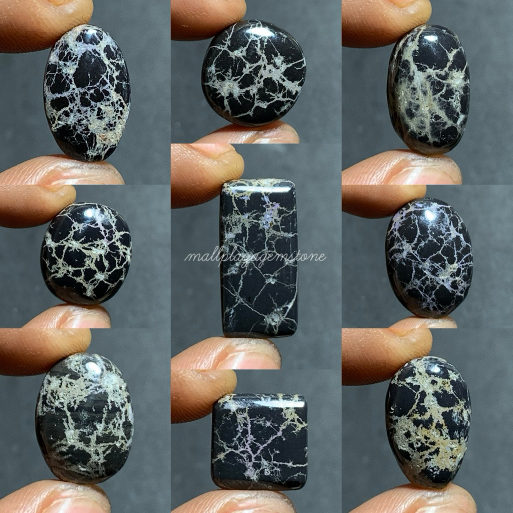 batu badar besi semeru motif pirus serat emas nempel magnet / losstune batu badar besi semeru / batu