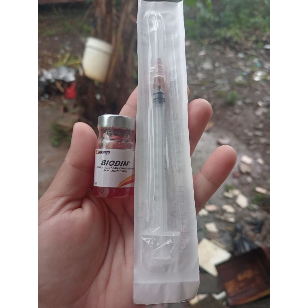 BIODIN obat inject 5 ml obat ngebrok untuk kambing dan sapi,mengobati ternak yg sakit parah ,lemas,n
