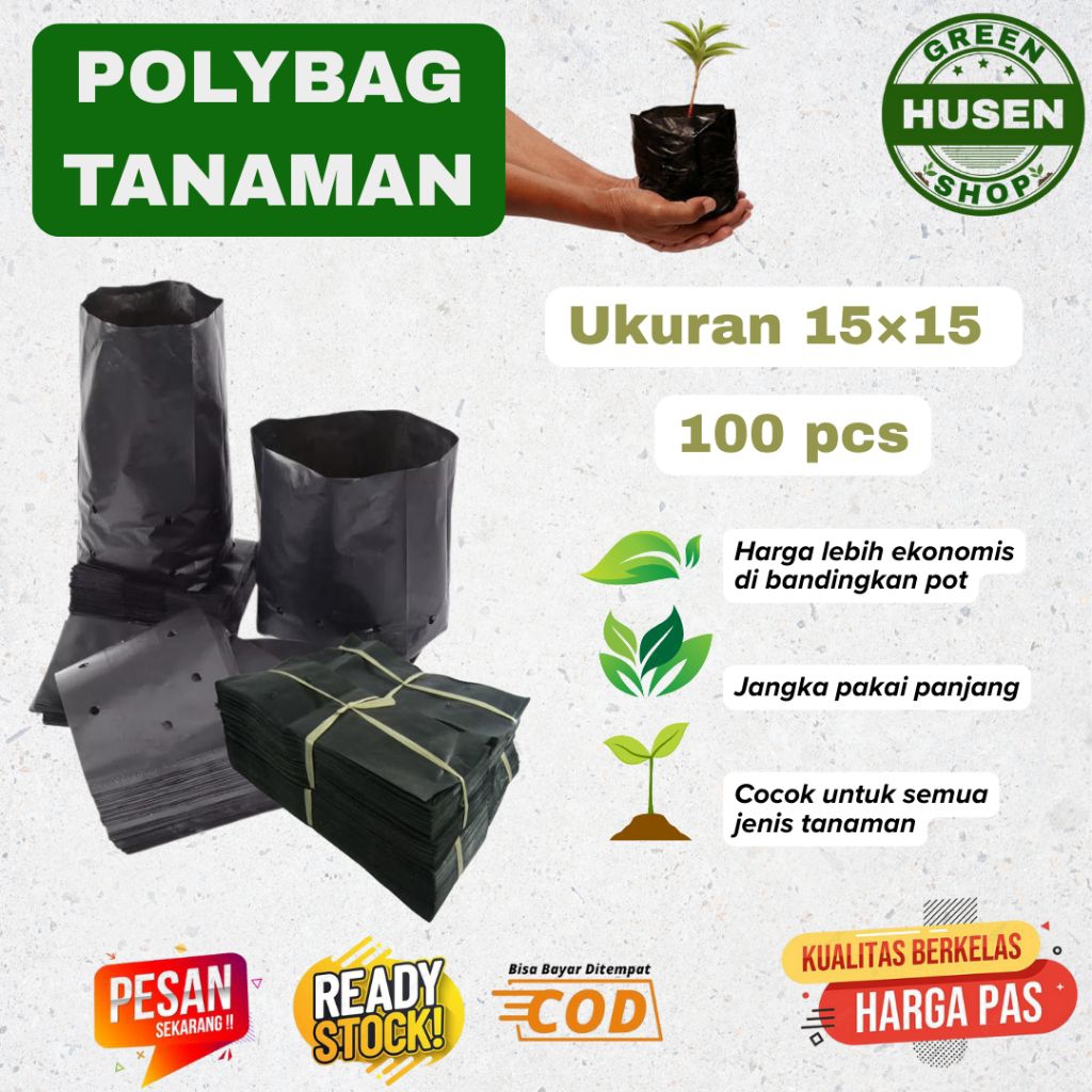Polybag Kecil Ukuran 15×15 100 Lembar Polibek Untuk Semai Tanaman Polibag Premium