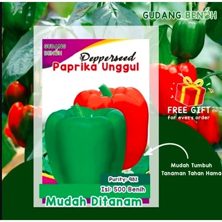 BIBITMU - ORI Kemasan Pabrik Benih Biji Paprika Mix Colour Warna Buah Campur Dataran Rendah Benih Bi