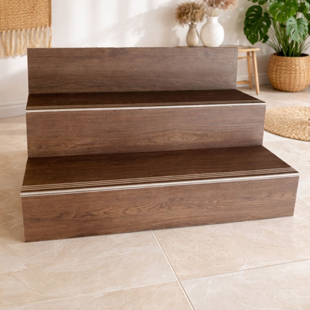 granit tangga matt/kayu coklat/stepnosing/granit antislip/granit tangga ukuran 30x120/30x100/30x90/3