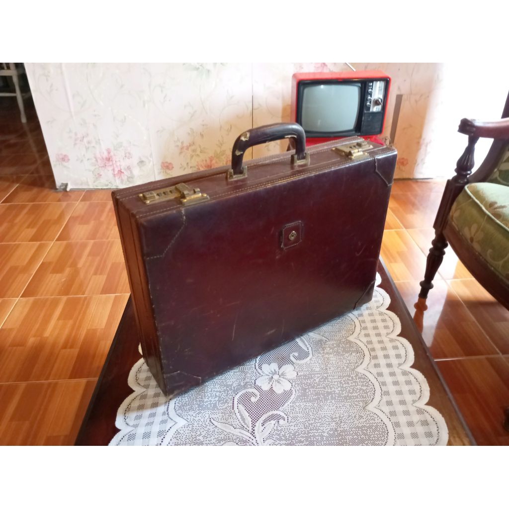 Koper  Kulit Jadul Antik Merk SAMSONITE Vintage lawas Dekorasi Tua Kuno Retro