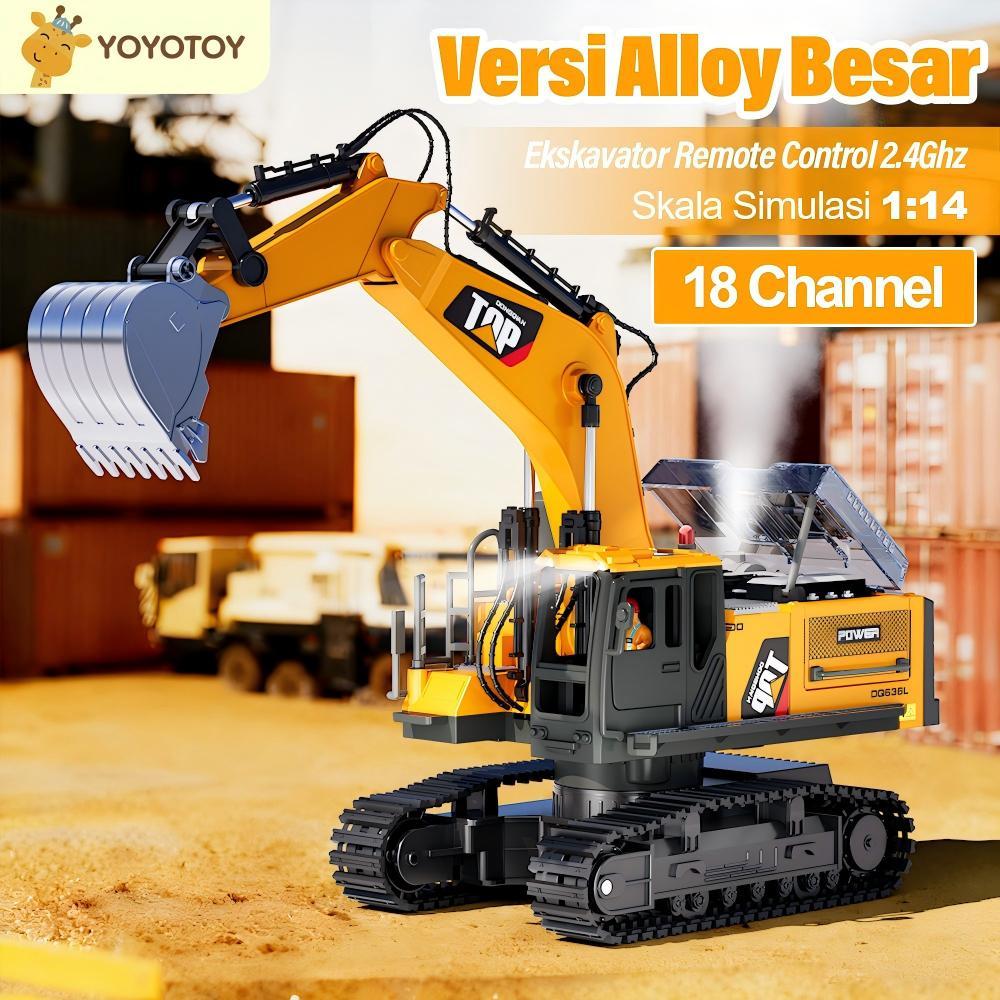 YOYOTOY Mainan Excavator Remote Control 2.4Ghz Crawler RC Excavator Mainan Anak RC Excavator