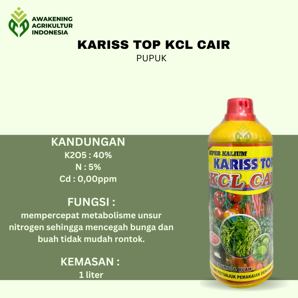 KARISSTOP KCL CAIR SUPER KALIUM PUPUK 1 LITER