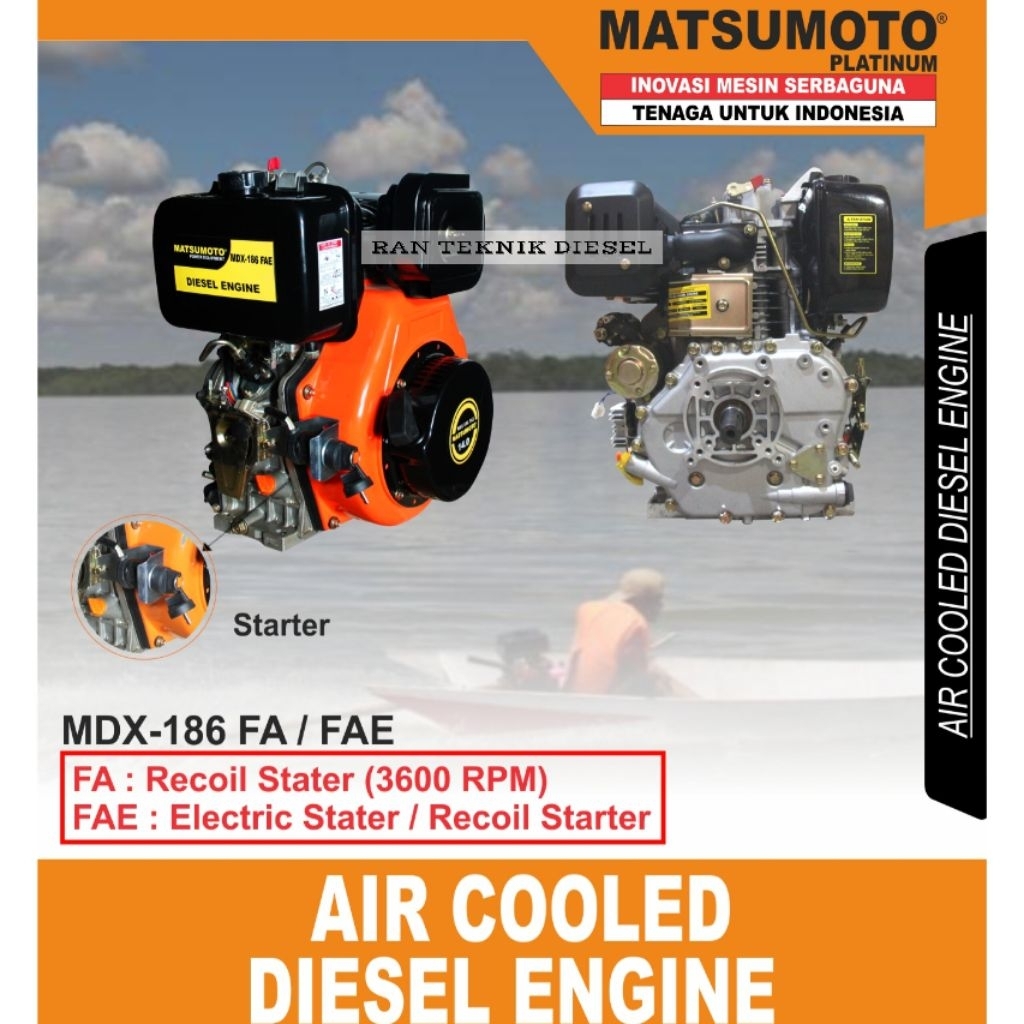 Mesin Penggerak Diesel Engine MATSUMOTO MDX 186 FA / 10 HP
