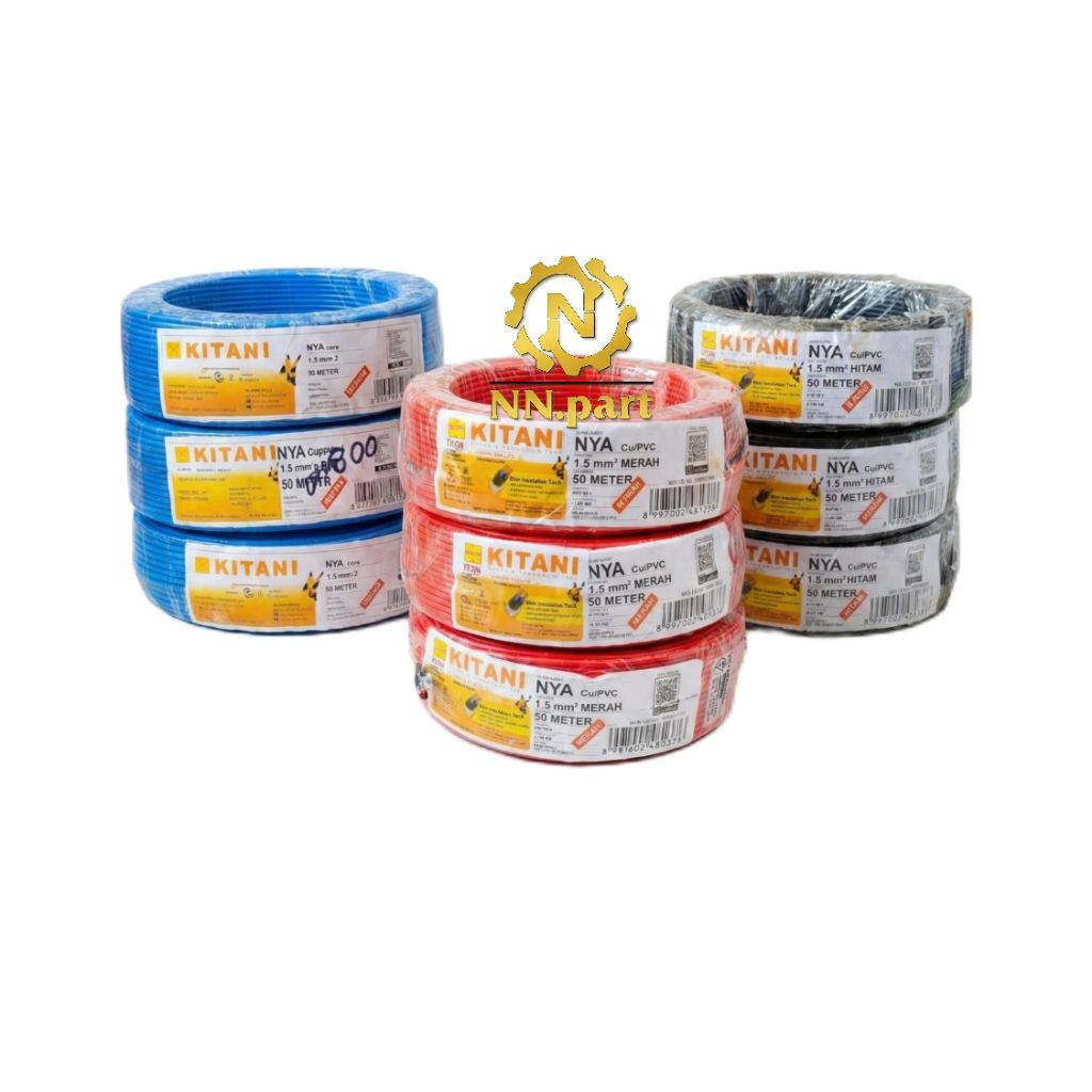 Kitani NYA 1.5m² 50 Meter & Pulung Copper NYA 1.5m² 50 Meter Tembaga Murni