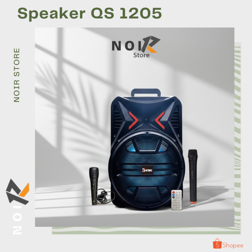 NOIR Speaker QS 1205 WS MKC Kimiso Ukuran 12.8 Inch Variasi 1 Microphone Wireless